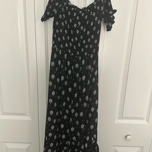 Blue Rain Black and White Maxi Dress
